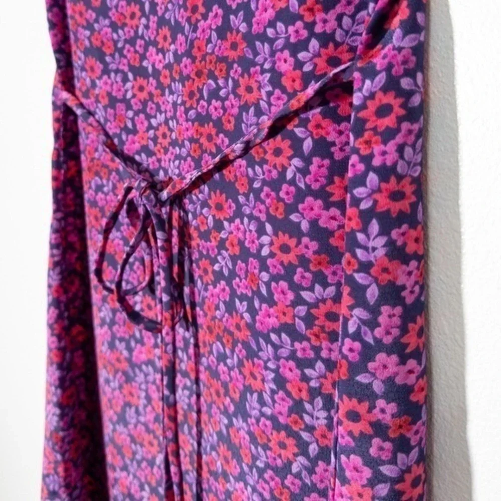 Vintage Bonnie Jean Dress Girls 12 Purple Pink Floral Print Sleeveless‎ Midi